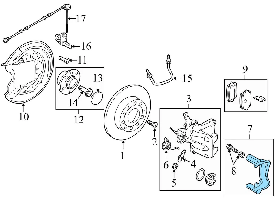 2009-2013 AUDI A3 - задний тормоз суппорт перевозчик / кронштейн 1K0615425P - Изображение 3 из 4
