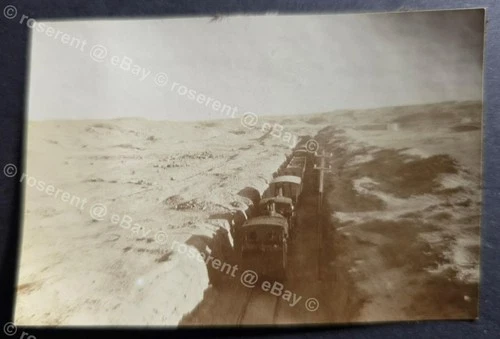 WW1 Egypt - the Sinai Military Railway a Train in a cutting - photo 8 by 6cm