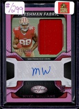 2025 Certified #FBC-MWS Mykel Williams Freshman Fabric Mirror Auto Pink #/299