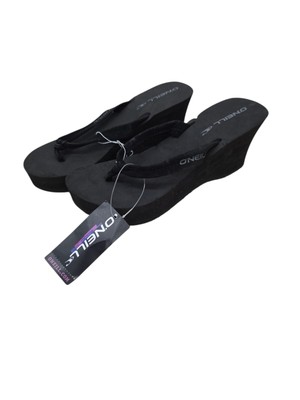 O'Neill Black Tiki Ti Flip-Flop Thong Sandal Wedge Heel Size 8 NWT 