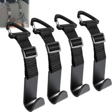 4 Pack Anti-Drop Headrest Hooks Adjustable Car Seat Organizer