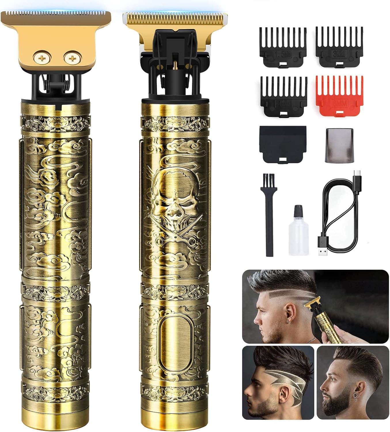 Professional Hair Trimmer for Men, Beard Clippers Bronze