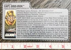 Vintage Hasbro GI Joe File Card Capt. Grid-Iron - Combat Specialist - Card Only