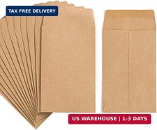 100 Pack Small Coin Envelopes Self-Adhesive Kraft Paper 2.25" 3.5"