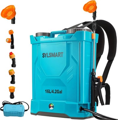 Battery Powered Backpack Sprayer 4 Gallon, 120PSI Adjustable Pressure & Lightwei