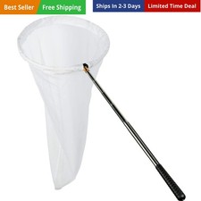 Insect and Butterfly Net with 12" Ring, 24" Net Depth, Handle Extends to 59 I...