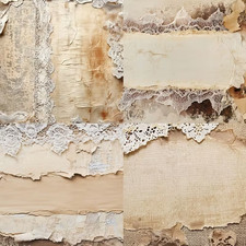 Vintage Distressed Lace Effect  Paper x 4 Unique Designs Scrapbooking Journaling