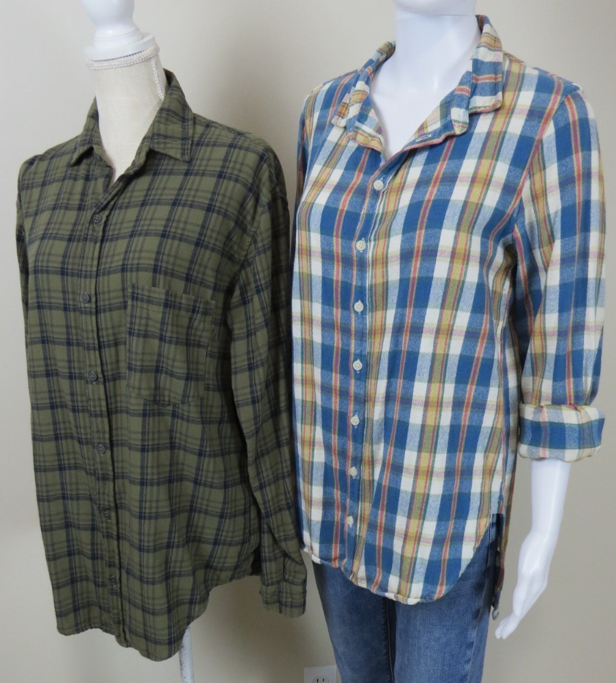 CP Shades Flannel Plaid Shirts (Bundle of 2) Cotton SIZE Small TWO Button Up image 3