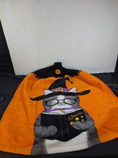 Crochet Top Hanging Kitchen Towel Fall Halloween Pumpkin Witch Cat Spells Book