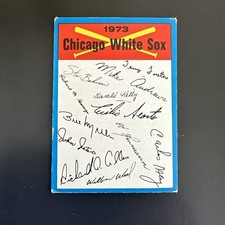 1973 Blue Chicago White Sox Checklist Marked VG