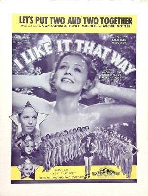 Let's Put Two And Two Together Sheet Music I Like It That Way Gloria Stuart