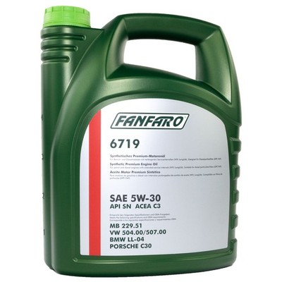 Motoröl FANFARO 5W-30 API SN Motorenöl Motor Öl BMW VW Mercedes 5 Liter