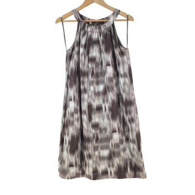 Esprit Dress Womens 12 Brown Tie Dye Halter Sleeveless Silk Shift Knee 135982