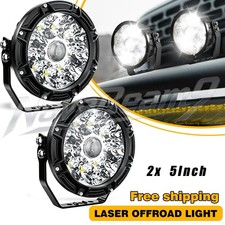 2pcs 5inch Led Laser Work Light Bar Spot Flood Driving Fog Off Road Atv Utv 4wd