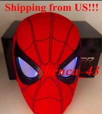 US Ship Spider-Man Eyes Movable Mask Helmet Ring Remote Control Cosplay Prop