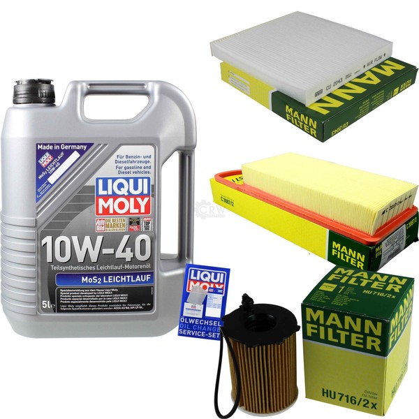 Mann Inspektionspaket 5L Liqui Moly Leichtlauf 10W-40 FüR Mazda 2 1.4 CD-image