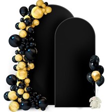 Wedding Arch Backdrop Cover, Set of 2 7.2ft, 6ft , 2 Sided 7.2 ft, 6 ft Black