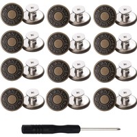 17Mm Ersatz-Jeans-KnöPfe Aus Metall, Abnehmbar & Ohne NäHen, 12 StüCk