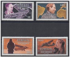 Senegal 1991/1993 Aviator Jean Mermoz 1901-1936 Mi. A1252 - D1252 4.val MNH