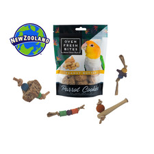 Perchville Oven Fresh Bites Peanut Butter Treat for Bird 4oz  1 Random Foot Toy