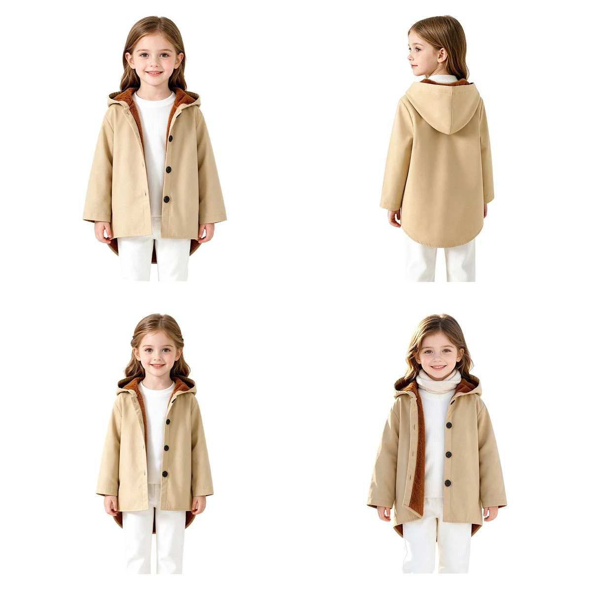 Girls Outerwear Durable Jacket Warm Keeping Coat Comfortable Casual Coat Hooded