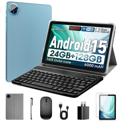 10 Inch Tablet, Android 15 with 24GB RAM + 128GB ROM (1TB Expandable), Octa-C...