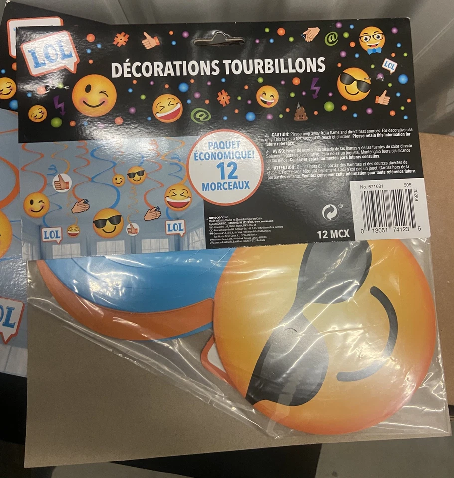 (5) LOL Emojis Remolino Colgante Cumpleaños Fiesta Decoraciones 12 Piezas Nuevo Foto 2 de 2