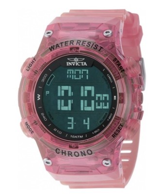 Invicta Racing Burnout Digital Men's Watch - 52mm, Transparent, Pink (49047)