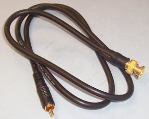PRO SIGNAL - BNC to Phono (RCA) Male to Male Lead, 1m Black