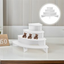 Multi-layer Corner Shelf Wooden Triangle Rack Doll Display Stand Curved