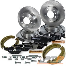 4x BREMSSCHEIBE+BREMSBELÄGE+BREMSBACKEN VORN+HI FÜR BMW 3-ER E36 318 320 325 328