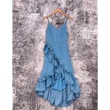 LoveShackFancy Dress 2 Womens Maya Ruffle Blue High Low