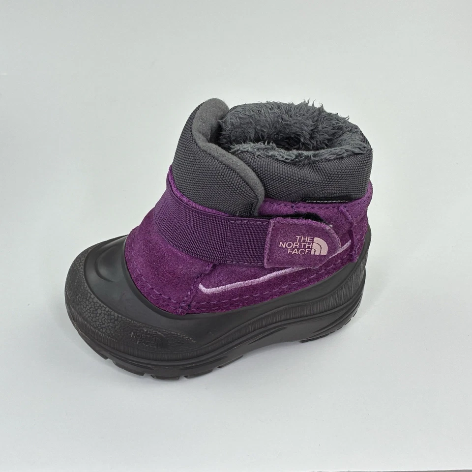 Botas The North Face para niñas pequeñas talla 5 púrpura gris alpino nieve buscador de calor Foto 3 de 4