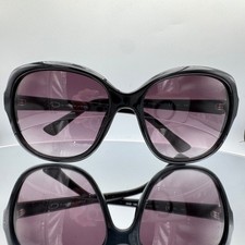 O by Oscar de la Renta Black Butterfly Sunglasses MOD 1301 57-16-135 Gold Logo