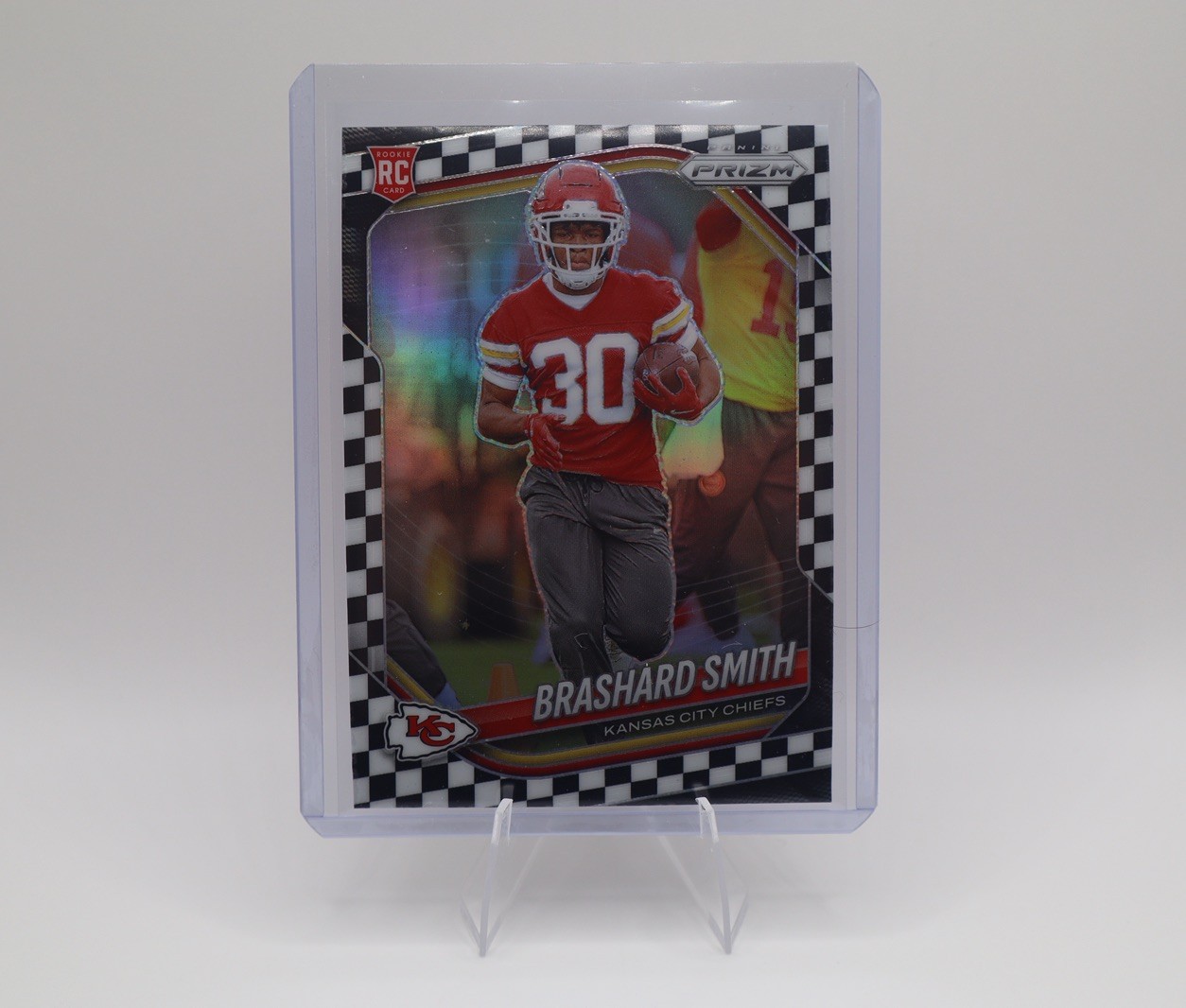 2025 Panini Prizm Brashard Smith RC #308 Black & White Checkerboard SSP Chiefs
