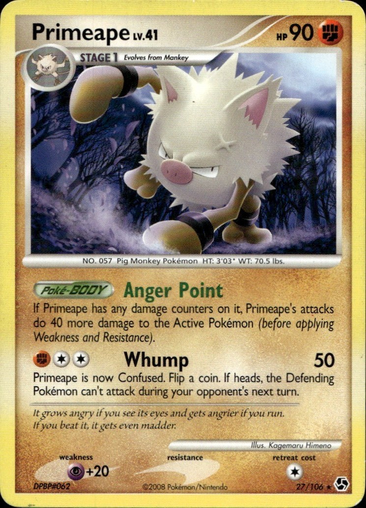 Primeape 27/106 Rare Great Encounters Pokemon Near Mint