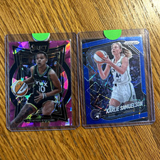 Courtney Williams Karlie Samuelson 2025 WNBA Lynx Pink Cracked Ice Lazer Lot