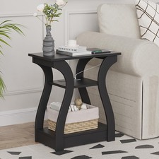 End Table with Charging Station, Side Table with USB Ports and Outlets, Night...