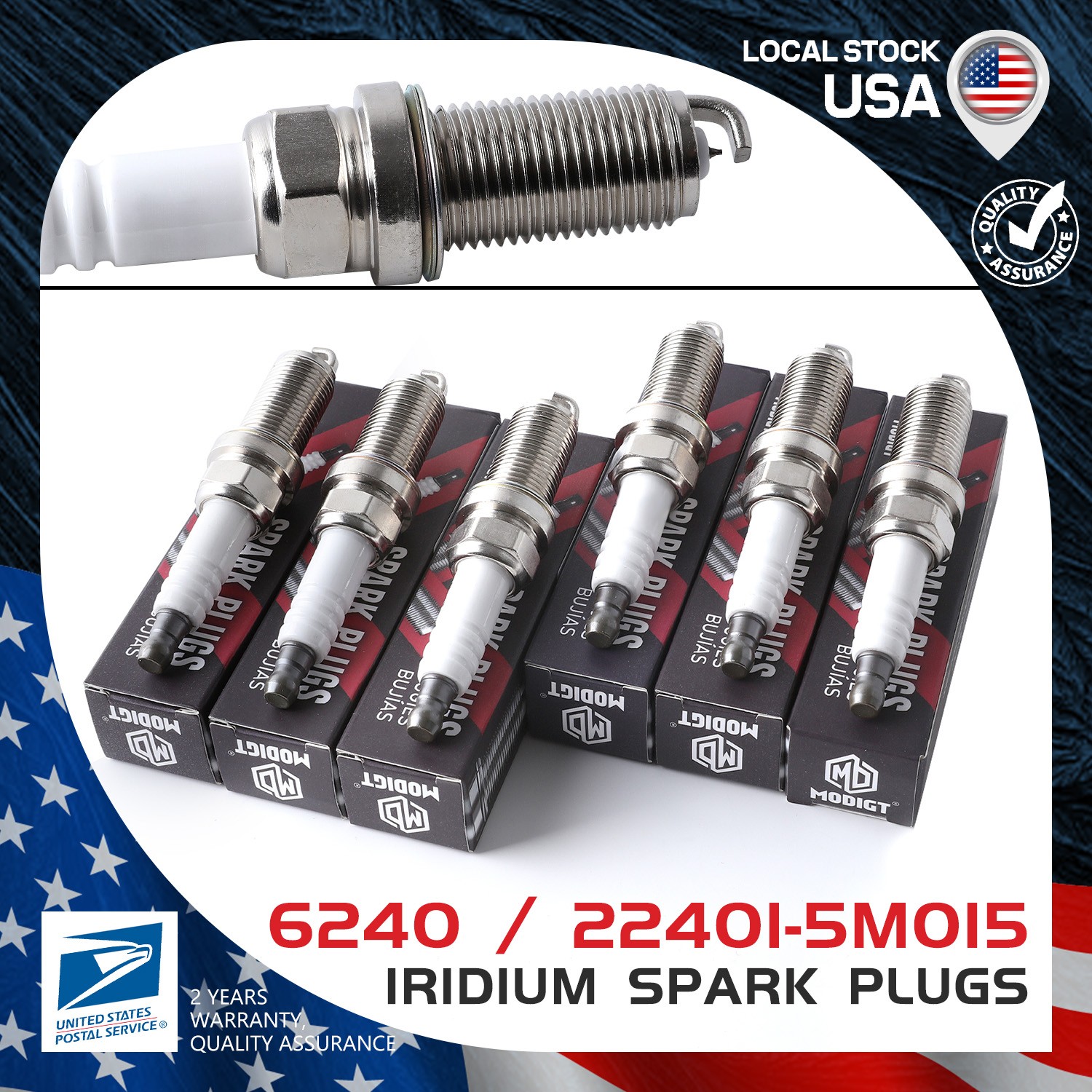 6 Iridium Spark Plugs 22401-5M015 6240 Fit For Infiniti G35 Genuine Replacement