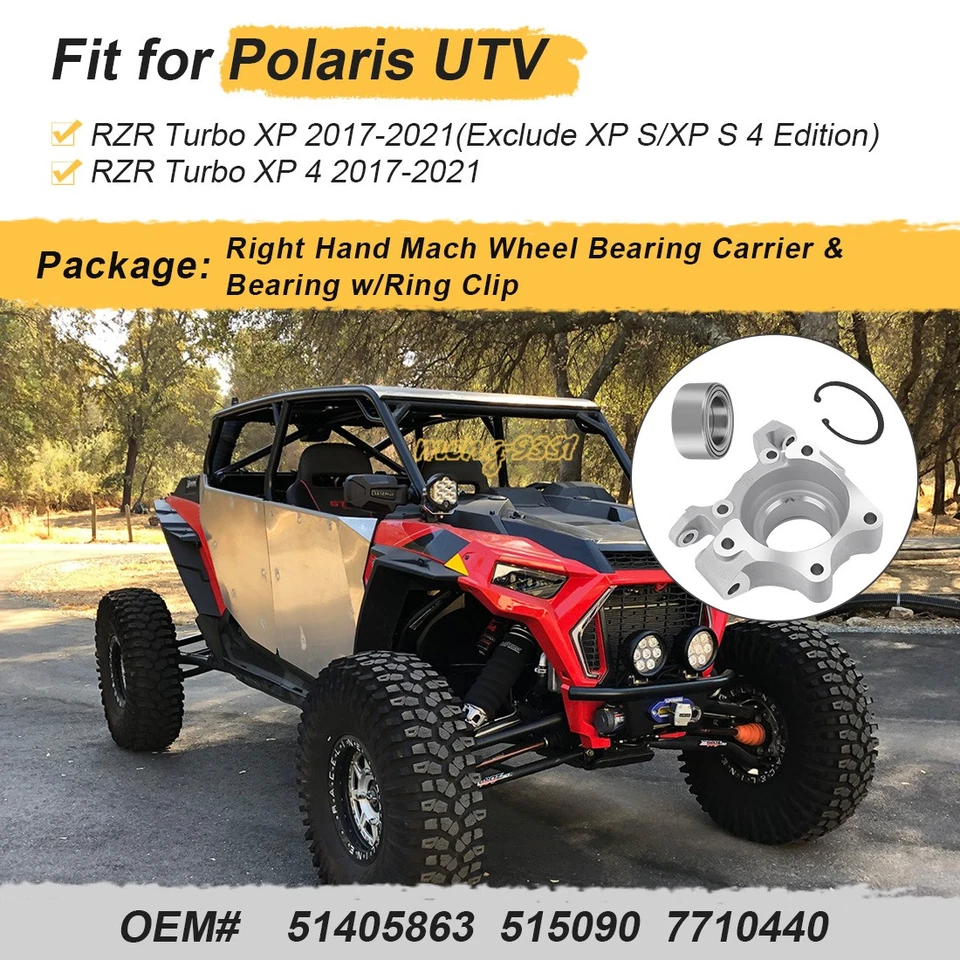 Right Hand Wheel Bearing Carrier w/Bearing for Polaris RZR XP / RZR XP 4 Turbo - Image 4 of 4