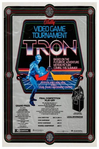 TRON TOURNAMENT POSTER  1981 - 11"x17"-12"x18" BUY ANY 2 GET ANY 1 FREE!