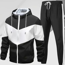 Mens Autumn Winter Two-Piece Hooded Sports Set