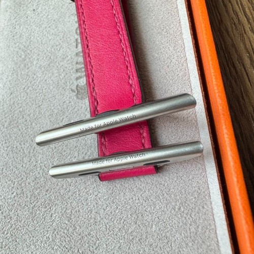 HERMES Apple Watch 42/41/40/38mm Pink Leather Band Double Tour no box - 第 9/9 張圖片