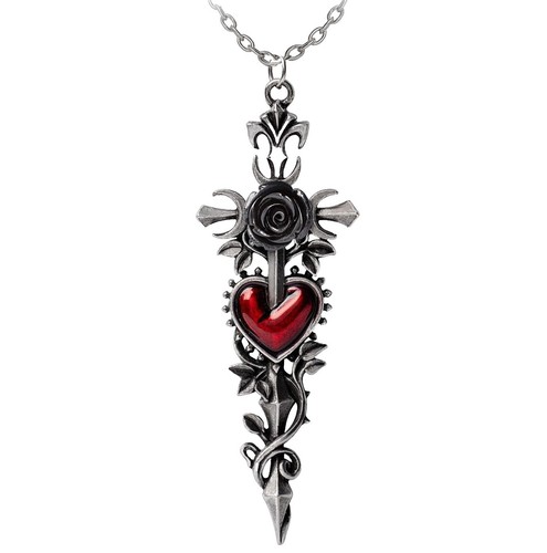Alchemy Gothic Wounded By Love Pierced Red Broken Heart Black Rose