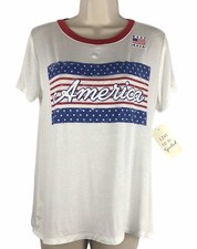 Live to be Spoiled America Made in USA Red White Patriotic Blue Tee Small $25