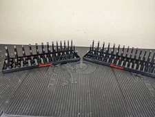 #bf462 Snap On Tools 3/8" Drive Metric / SAE 3 Row Post Socket Tray Black Rails