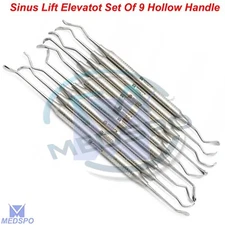 Oral Surgery Hollow Handle Curettes Implant Surgery Sinus Lift Elevator Set Of 9