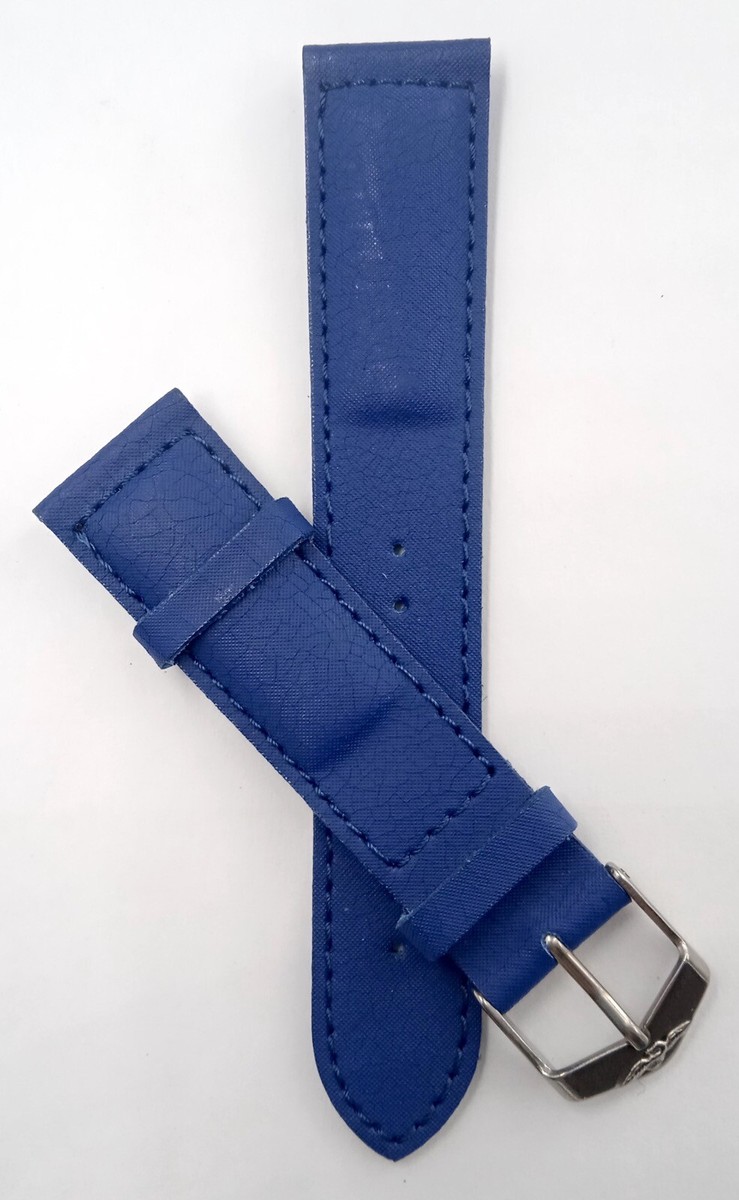 Bracelet De Montre En Cuir Véritable 19mm - Marque Sector - Bleu Foncé - Neuf Sans étiquette (NOS)