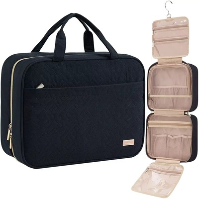 Travel Toiletry Bag for Women, Portable Hanging Organizer for Full-Sized Shampoo