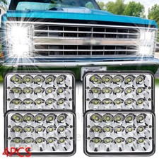 4pcs 4x6" LED Headlights HI-LO Beam Lamp for Chevy Pickup 1981-87 C10 K10 Blazer